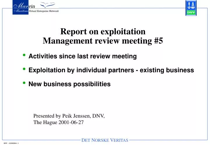 report on exploitation management review meeting 5