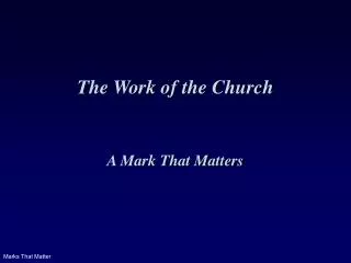 The Work of the Church