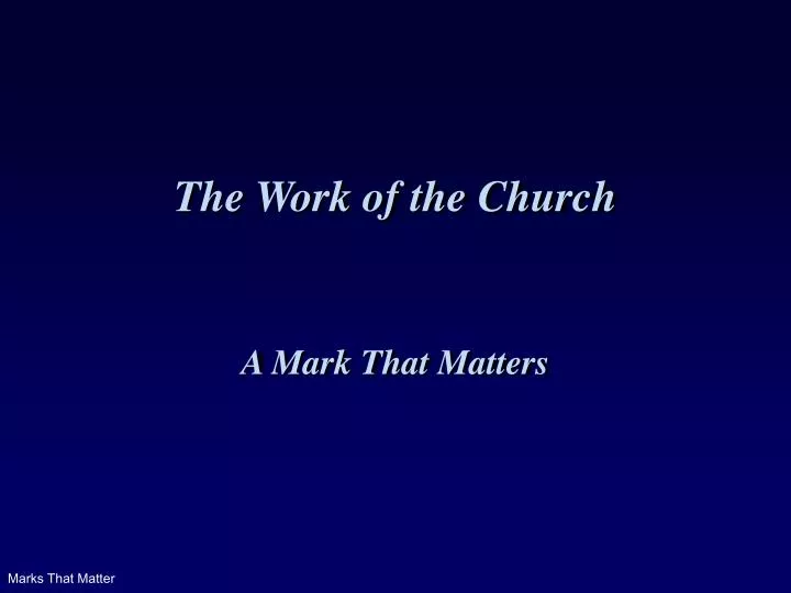 the work of the church