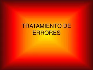 tratamiento de errores