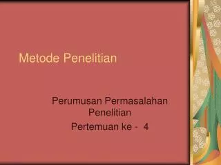 metode penelitian