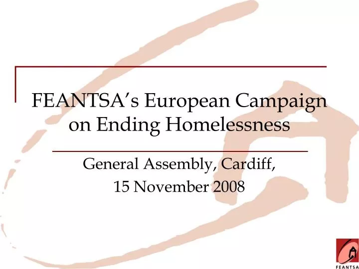 feantsa s european campaign on ending homelessness