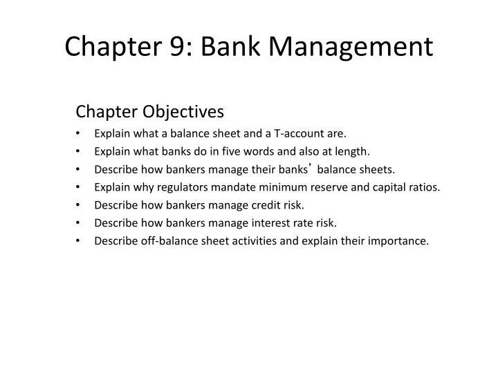 chapter 9 bank management