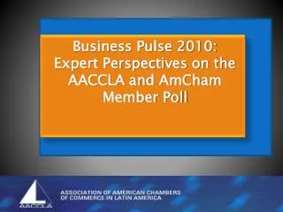 Business Pulse 2010: Expert Perspectives on the AACCLA and AmCham Member Poll
