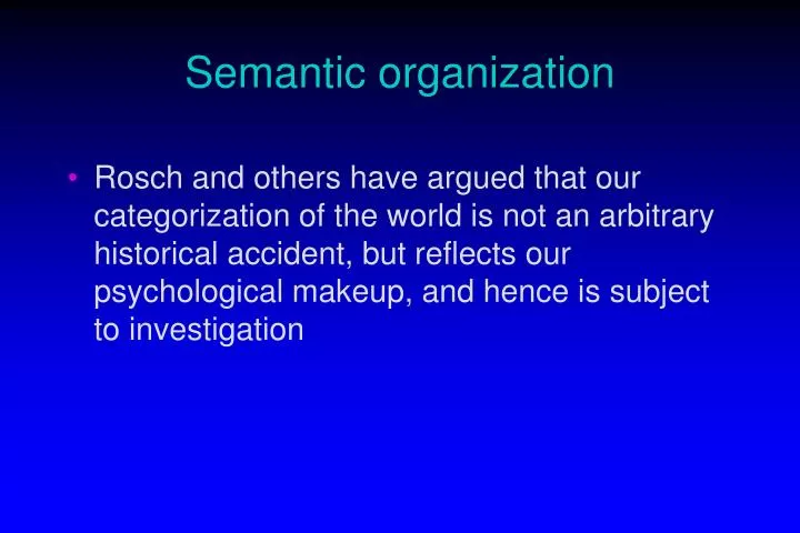 semantic organization