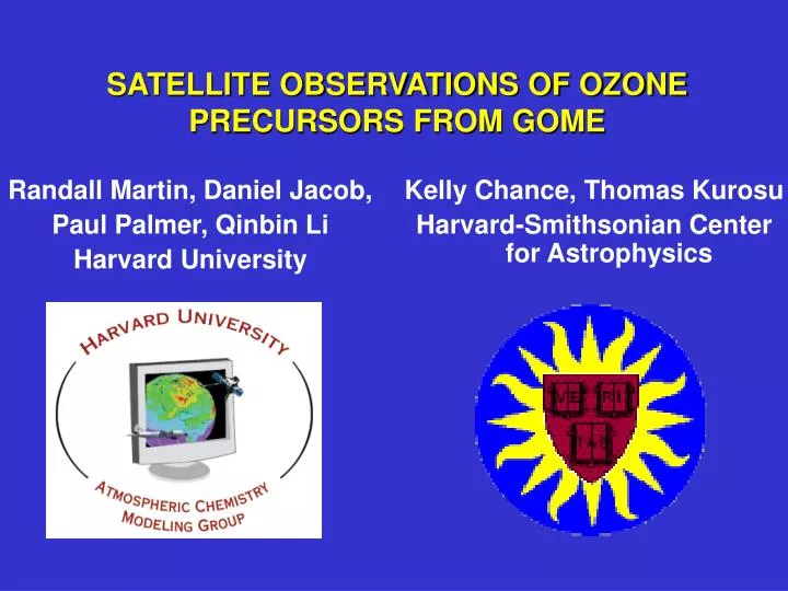 satellite observations of ozone precursors from gome
