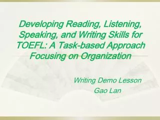 Writing Demo Lesson Gao Lan