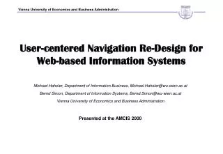 User-centered Navigation Re-Design for Web-based Information Systems