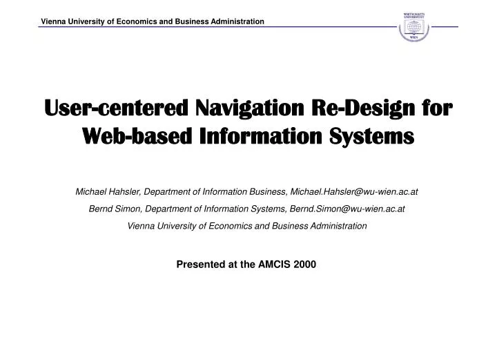 user centered navigation re design for web based information systems