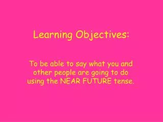 learning objectives