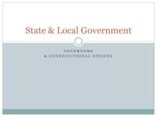 State &amp; Local Government