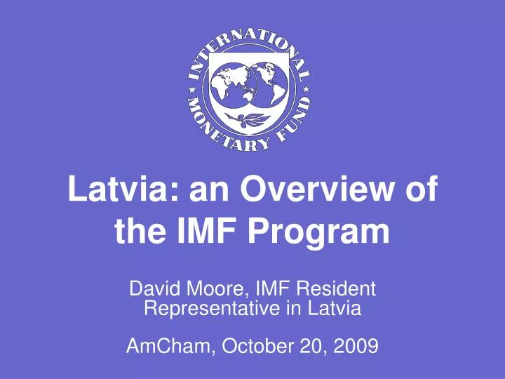 latvia an overview of the imf program