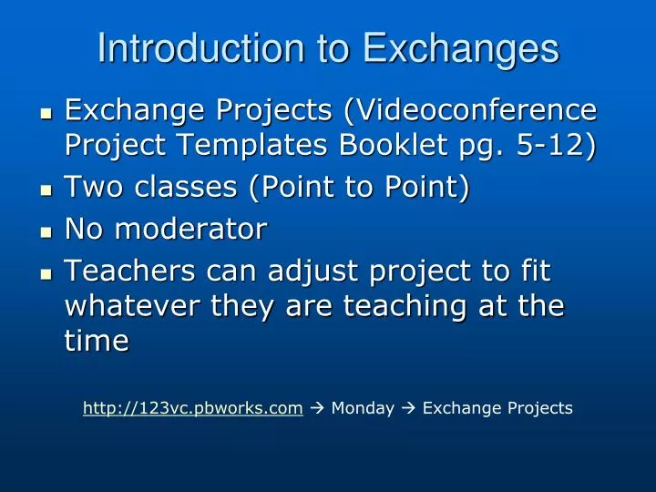 introduction to exchanges
