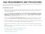 VISA REQUIREMENTS AND PROCEDURES - slide 1