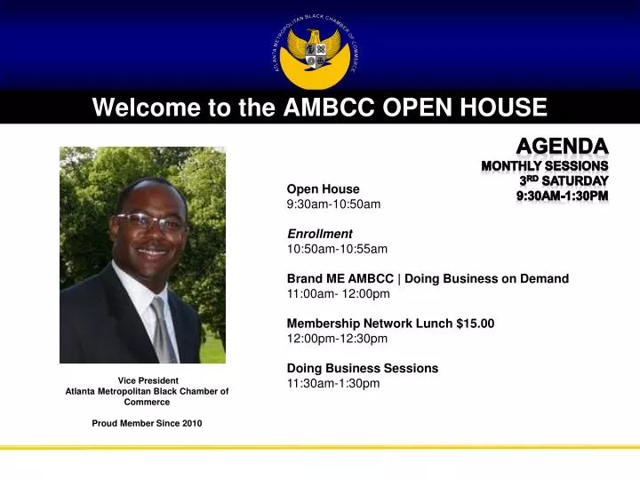 welcome to the ambcc open house