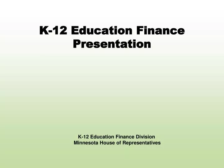 k 12 education finance presentation