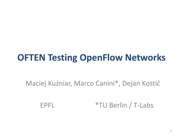 often testing openflow networks