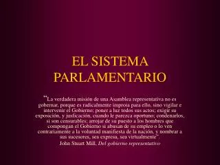 el sistema parlamentario