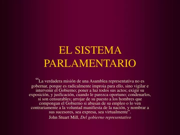 el sistema parlamentario