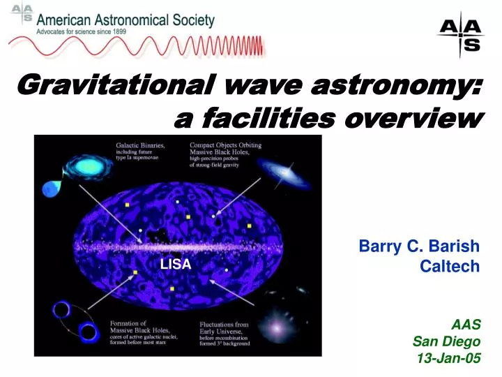 gravitational wave astronomy a facilities overview barry c barish caltech aas san diego 13 jan 05