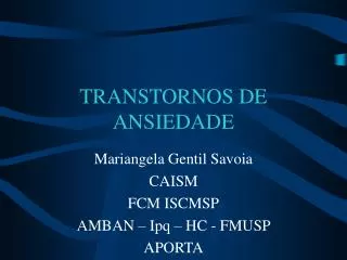 transtornos de ansiedade