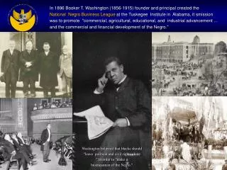 In 1896 Booker T. Washington (1856-1915) founder and principal created the