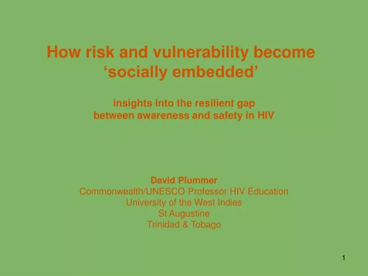 how risk and vulnerability become socially embedded