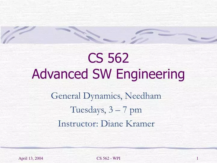 cs 562 advanced sw engineering