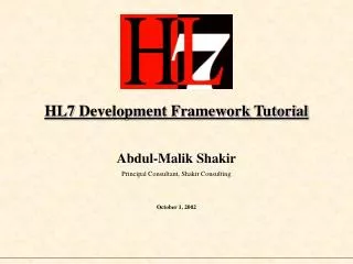 HL7 Development Framework Tutorial