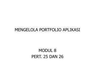 mengelola portfolio aplikasi