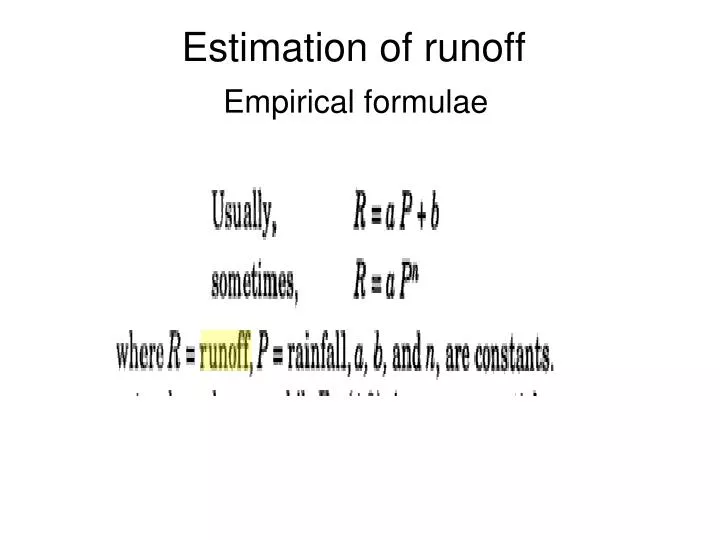 estimation of runoff