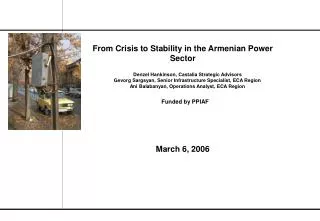 From Crisis to Stability in the Armenian Power Sector