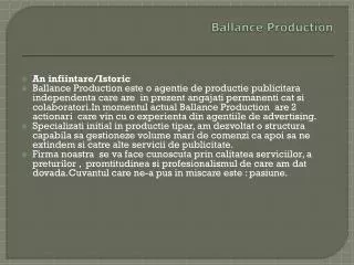 ballance production