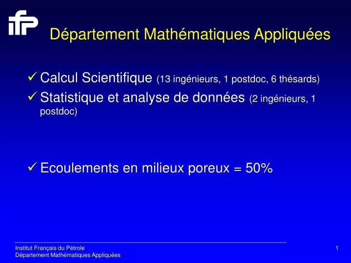 d partement math matiques appliqu es