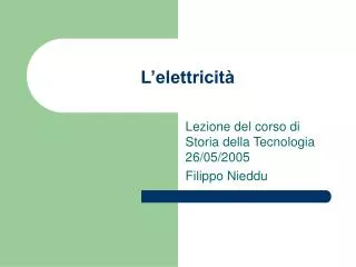 l elettricit