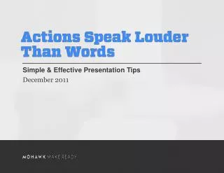 Simple &amp; Effective Presentation Tips December 2011