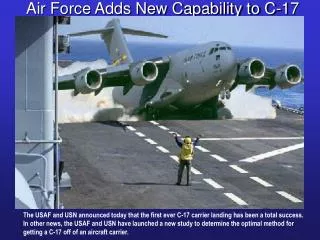 Air Force Adds New Capability to C-17