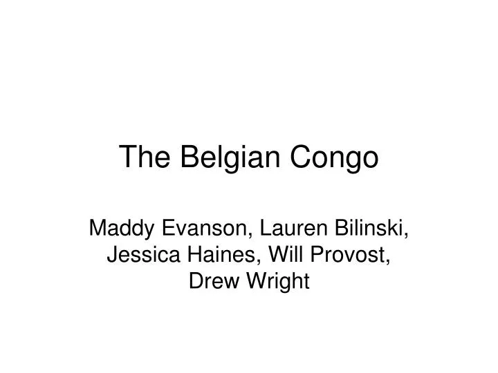 the belgian congo