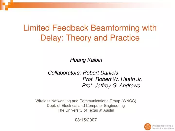 limited feedback beamforming with delay theory and practice