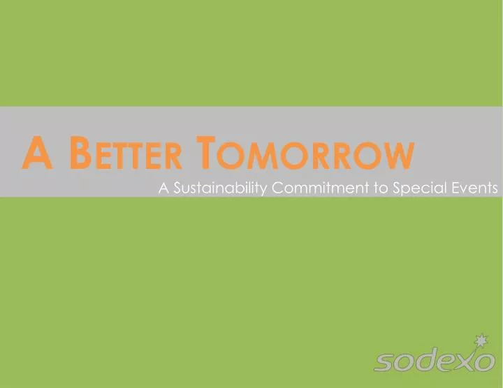 a sustainability commitment to special events