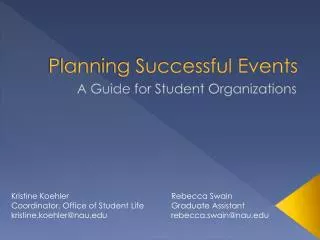 Planning Successful Events