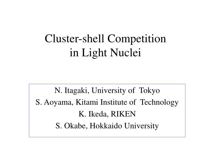 cluster shell competition in light nuclei