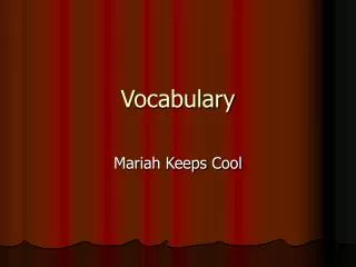 Vocabulary