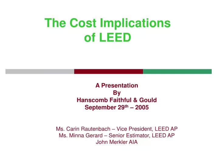 the cost implications of leed