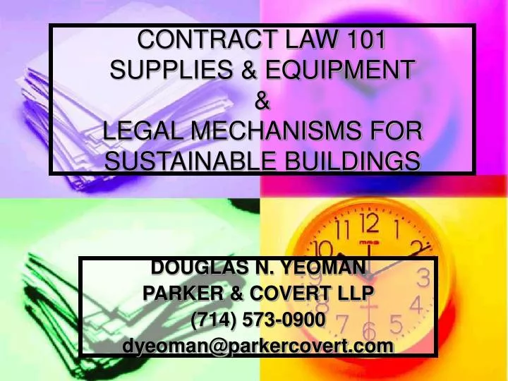 contract law 101 supplies equipment legal mechanisms for sustainable buildings