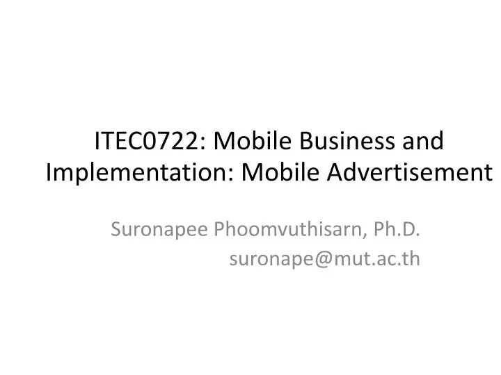 itec0722 mobile business and implementation mobile advertisement