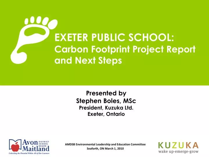 exeter public school carbon footprint project report and next steps