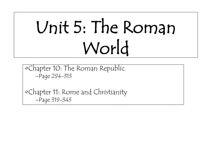 unit 5 the roman world