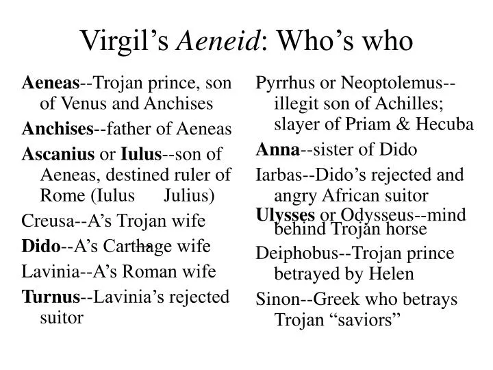 virgil s aeneid who s who