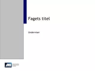 fagets titel